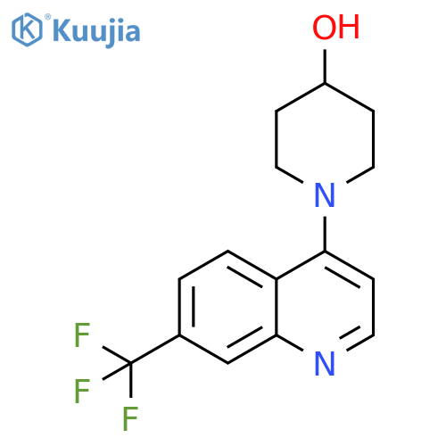 1-[7-(trifluoromethyl)quinolin-4-yl]piperidin-4-ol structure