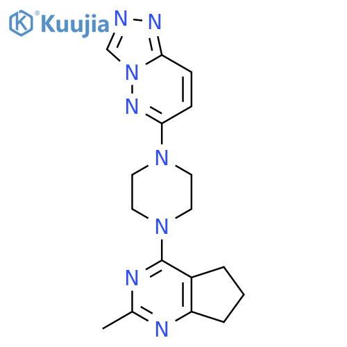 1-{2-methyl-5H,6H,7H-cyclopenta[d]pyrimidin-4-yl}-4-{[1,2,4]triazolo[4,3-b]pyridazin-6-yl}piperazine structure