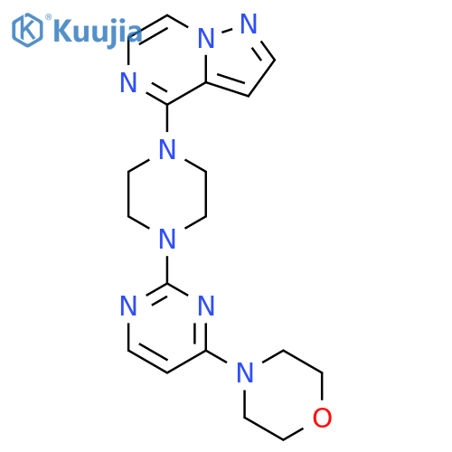 4-[2-(4-{pyrazolo[1,5-a]pyrazin-4-yl}piperazin-1-yl)pyrimidin-4-yl]morpholine structure