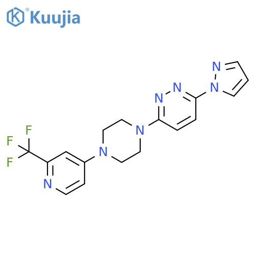 3-(1H-pyrazol-1-yl)-6-{4-[2-(trifluoromethyl)pyridin-4-yl]piperazin-1-yl}pyridazine structure