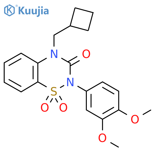 4-(cyclobutylmethyl)-2-(3,4-dimethoxyphenyl)-3,4-dihydro-2H-1,2,4-benzothiadiazine-1,1,3-trione structure