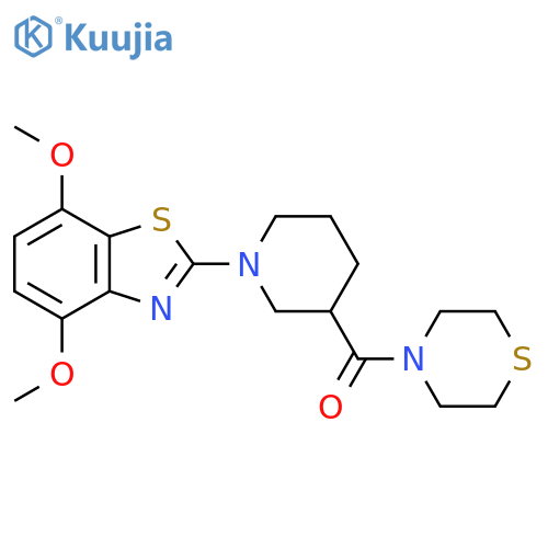 4,7-Dimethoxy-2-[3-(thiomorpholine-4-carbonyl)piperidin-1-yl]-1,3-benzothiazole structure