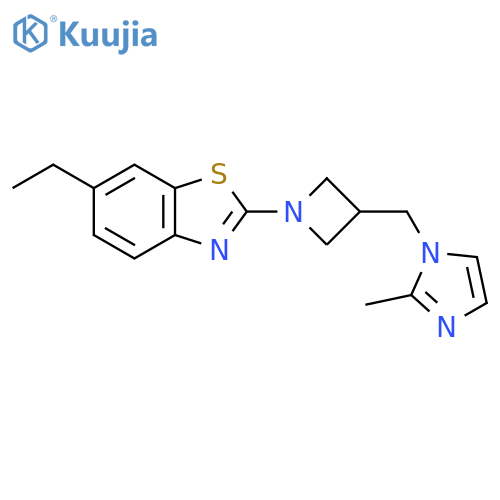 6-ethyl-2-{3-[(2-methyl-1H-imidazol-1-yl)methyl]azetidin-1-yl}-1,3-benzothiazole structure