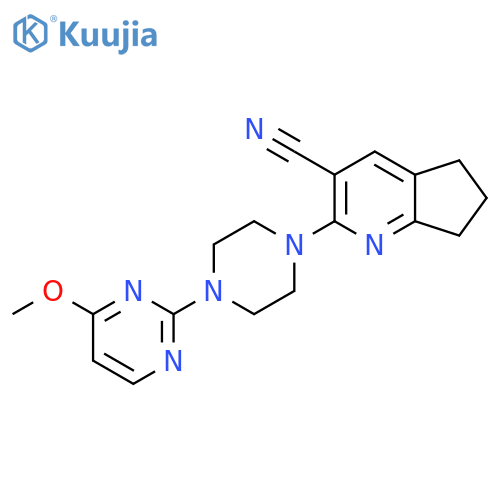 2-[4-(4-methoxypyrimidin-2-yl)piperazin-1-yl]-5H,6H,7H-cyclopenta[b]pyridine-3-carbonitrile structure