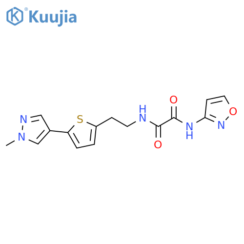 N-{2-[5-(1-methyl-1H-pyrazol-4-yl)thiophen-2-yl]ethyl}-N'-(1,2-oxazol-3-yl)ethanediamide structure