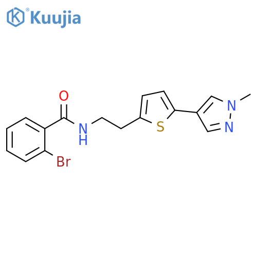 2-bromo-N-{2-5-(1-methyl-1H-pyrazol-4-yl)thiophen-2-ylethyl}benzamide structure