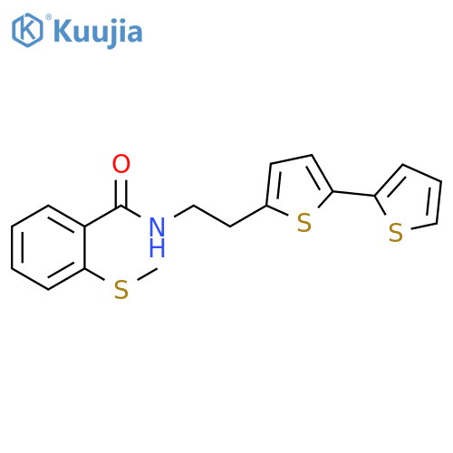 N-(2-{[2,2'-bithiophene]-5-yl}ethyl)-2-(methylsulfanyl)benzamide structure