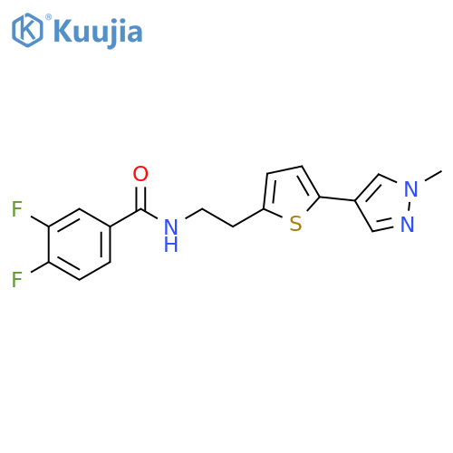 3,4-difluoro-N-{2-5-(1-methyl-1H-pyrazol-4-yl)thiophen-2-ylethyl}benzamide structure