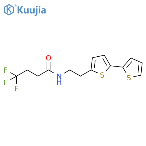 N-(2-{[2,2'-bithiophene]-5-yl}ethyl)-4,4,4-trifluorobutanamide structure