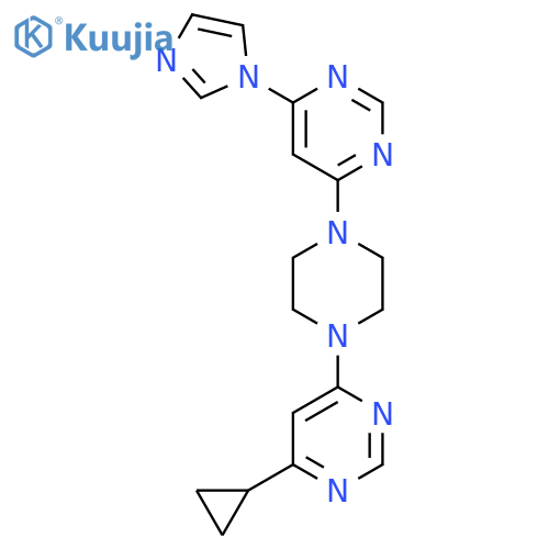 4-[4-(6-cyclopropylpyrimidin-4-yl)piperazin-1-yl]-6-(1H-imidazol-1-yl)pyrimidine structure