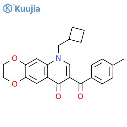 6-(cyclobutylmethyl)-8-(4-methylbenzoyl)-2H,3H,6H,9H-[1,4]dioxino[2,3-g]quinolin-9-one structure