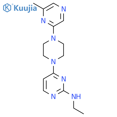 N-ethyl-4-[4-(6-methylpyrazin-2-yl)piperazin-1-yl]pyrimidin-2-amine structure