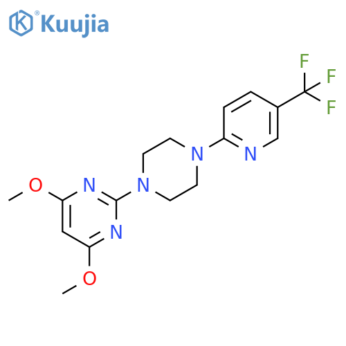 4,6-dimethoxy-2-{4-[5-(trifluoromethyl)pyridin-2-yl]piperazin-1-yl}pyrimidine structure