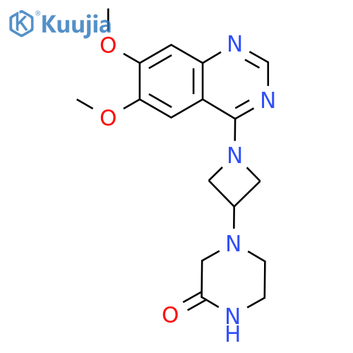 4-[1-(6,7-Dimethoxyquinazolin-4-yl)azetidin-3-yl]piperazin-2-one structure