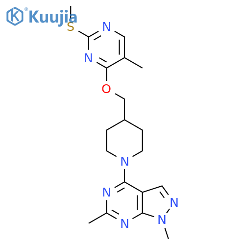 4-[(1-{1,6-dimethyl-1H-pyrazolo[3,4-d]pyrimidin-4-yl}piperidin-4-yl)methoxy]-5-methyl-2-(methylsulfanyl)pyrimidine structure