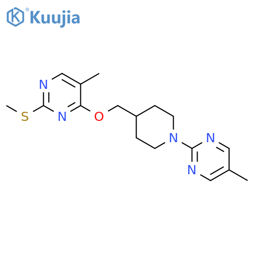 5-methyl-2-[4-({[5-methyl-2-(methylsulfanyl)pyrimidin-4-yl]oxy}methyl)piperidin-1-yl]pyrimidine structure