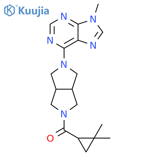 6-5-(2,2-dimethylcyclopropanecarbonyl)-octahydropyrrolo3,4-cpyrrol-2-yl-9-methyl-9H-purine structure