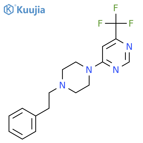 4-[4-(2-Phenylethyl)piperazin-1-yl]-6-(trifluoromethyl)pyrimidine structure