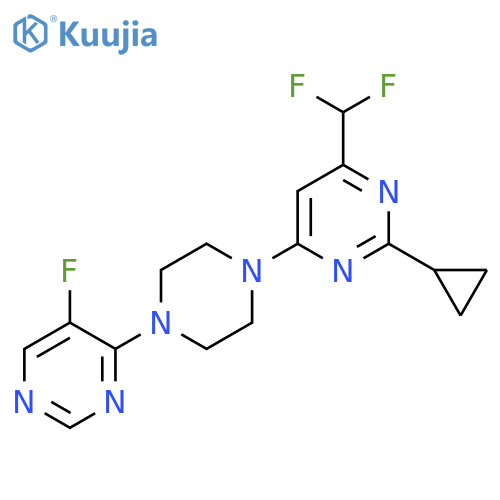 2-Cyclopropyl-4-(difluoromethyl)-6-[4-(5-fluoropyrimidin-4-yl)piperazin-1-yl]pyrimidine structure