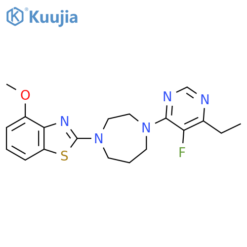 2-[4-(6-Ethyl-5-fluoropyrimidin-4-yl)-1,4-diazepan-1-yl]-4-methoxy-1,3-benzothiazole structure