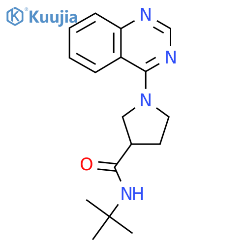 N-tert-butyl-1-(quinazolin-4-yl)pyrrolidine-3-carboxamide structure