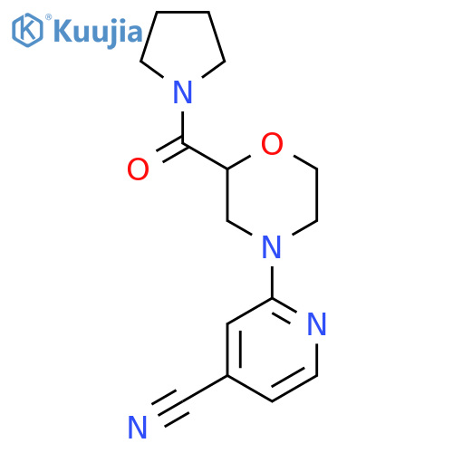 2-[2-(Pyrrolidine-1-carbonyl)morpholin-4-yl]pyridine-4-carbonitrile structure
