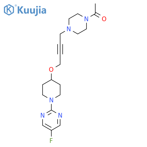 1-[4-(4-{[1-(5-Fluoropyrimidin-2-yl)piperidin-4-yl]oxy}but-2-yn-1-yl)piperazin-1-yl]ethan-1-one structure