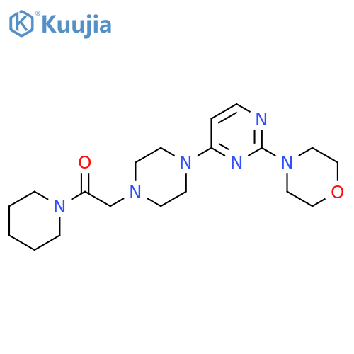 2-{4-[2-(Morpholin-4-yl)pyrimidin-4-yl]piperazin-1-yl}-1-(piperidin-1-yl)ethan-1-one structure