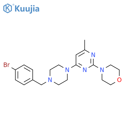 4-(4-{4-[(4-Bromophenyl)methyl]piperazin-1-yl}-6-methylpyrimidin-2-yl)morpholine structure