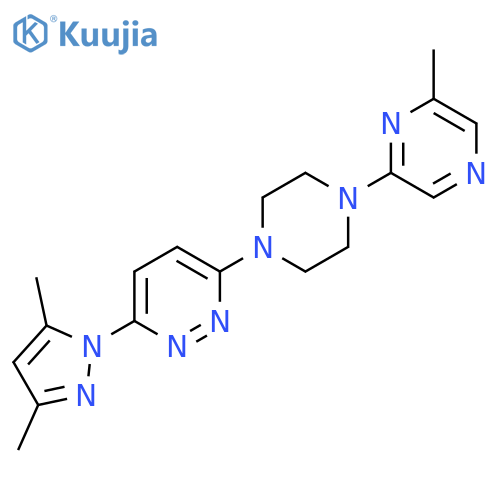 3-(3,5-dimethyl-1H-pyrazol-1-yl)-6-[4-(6-methylpyrazin-2-yl)piperazin-1-yl]pyridazine structure