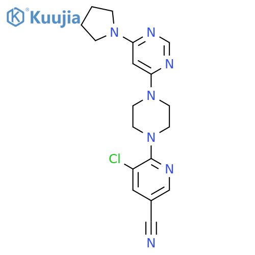 5-Chloro-6-{4-[6-(pyrrolidin-1-yl)pyrimidin-4-yl]piperazin-1-yl}pyridine-3-carbonitrile structure