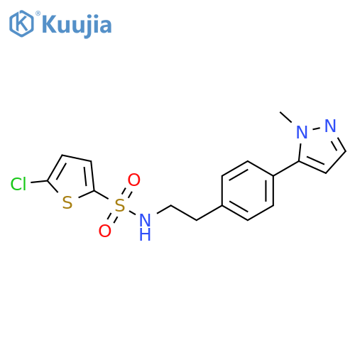 5-chloro-N-{2-4-(1-methyl-1H-pyrazol-5-yl)phenylethyl}thiophene-2-sulfonamide structure