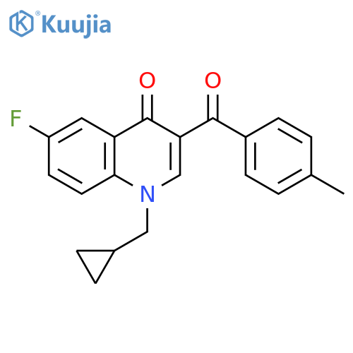 1-(cyclopropylmethyl)-6-fluoro-3-(4-methylbenzoyl)-1,4-dihydroquinolin-4-one structure