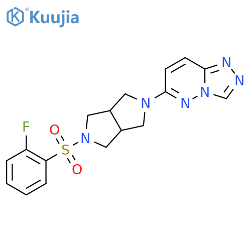 2-(2-Fluorobenzenesulfonyl)-5-{[1,2,4]triazolo[4,3-b]pyridazin-6-yl}-octahydropyrrolo[3,4-c]pyrrole structure