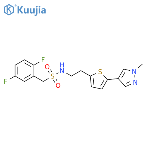 1-(2,5-difluorophenyl)-N-{2-[5-(1-methyl-1H-pyrazol-4-yl)thiophen-2-yl]ethyl}methanesulfonamide structure