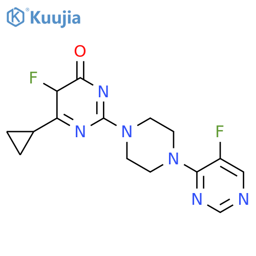 6-Cyclopropyl-5-fluoro-2-[4-(5-fluoropyrimidin-4-yl)piperazin-1-yl]-3,4-dihydropyrimidin-4-one structure