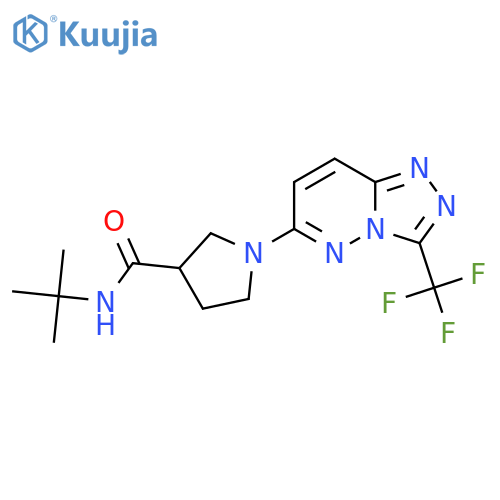 N-tert-butyl-1-[3-(trifluoromethyl)-[1,2,4]triazolo[4,3-b]pyridazin-6-yl]pyrrolidine-3-carboxamide structure