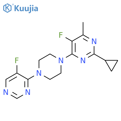 2-Cyclopropyl-5-fluoro-4-[4-(5-fluoropyrimidin-4-yl)piperazin-1-yl]-6-methylpyrimidine structure