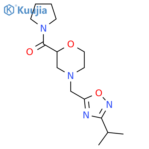 4-{[3-(Propan-2-yl)-1,2,4-oxadiazol-5-yl]methyl}-2-(pyrrolidine-1-carbonyl)morpholine structure