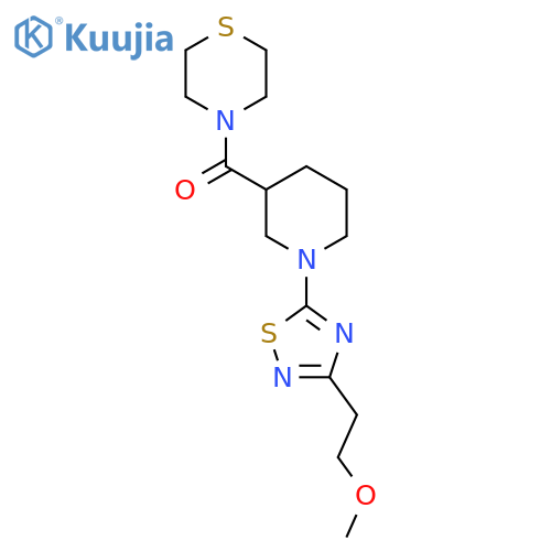 4-{1-[3-(2-Methoxyethyl)-1,2,4-thiadiazol-5-yl]piperidine-3-carbonyl}thiomorpholine structure