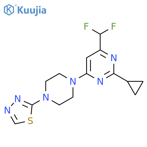 2-Cyclopropyl-4-(difluoromethyl)-6-[4-(1,3,4-thiadiazol-2-yl)piperazin-1-yl]pyrimidine structure