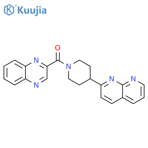 2-[1-(quinoxaline-2-carbonyl)piperidin-4-yl]-1,8-naphthyridine structure