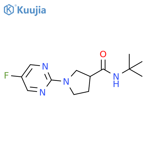 N-tert-butyl-1-(5-fluoropyrimidin-2-yl)pyrrolidine-3-carboxamide structure
