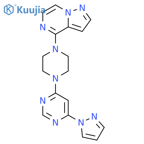 4-(1H-pyrazol-1-yl)-6-(4-{pyrazolo[1,5-a]pyrazin-4-yl}piperazin-1-yl)pyrimidine structure
