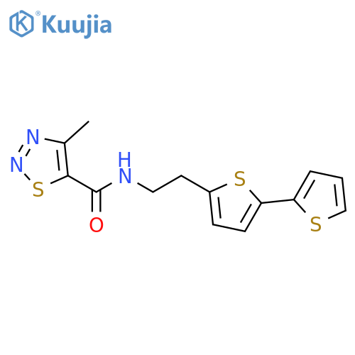 N-(2-{[2,2'-bithiophene]-5-yl}ethyl)-4-methyl-1,2,3-thiadiazole-5-carboxamide structure