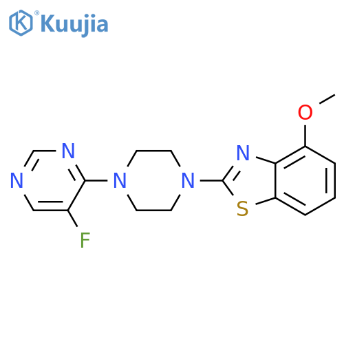 2-[4-(5-fluoropyrimidin-4-yl)piperazin-1-yl]-4-methoxy-1,3-benzothiazole structure