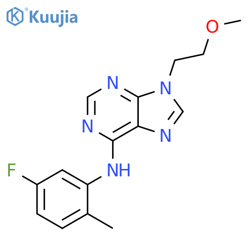 N-(5-Fluoro-2-methylphenyl)-9-(2-methoxyethyl)-9H-purin-6-amine structure