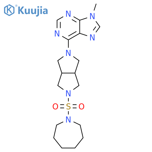 6-[5-(azepane-1-sulfonyl)-octahydropyrrolo[3,4-c]pyrrol-2-yl]-9-methyl-9H-purine structure