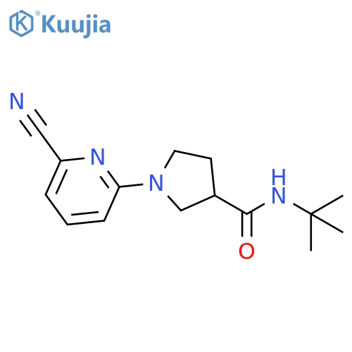 N-tert-butyl-1-(6-cyanopyridin-2-yl)pyrrolidine-3-carboxamide structure
