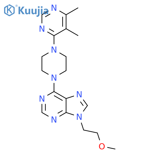 6-[4-(5,6-dimethylpyrimidin-4-yl)piperazin-1-yl]-9-(2-methoxyethyl)-9H-purine structure